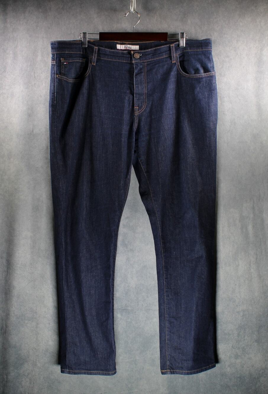 Tommy Hilfiger Denim Mens Jeans 40x32 Dark Wash Stretch Straight Fit NWOT